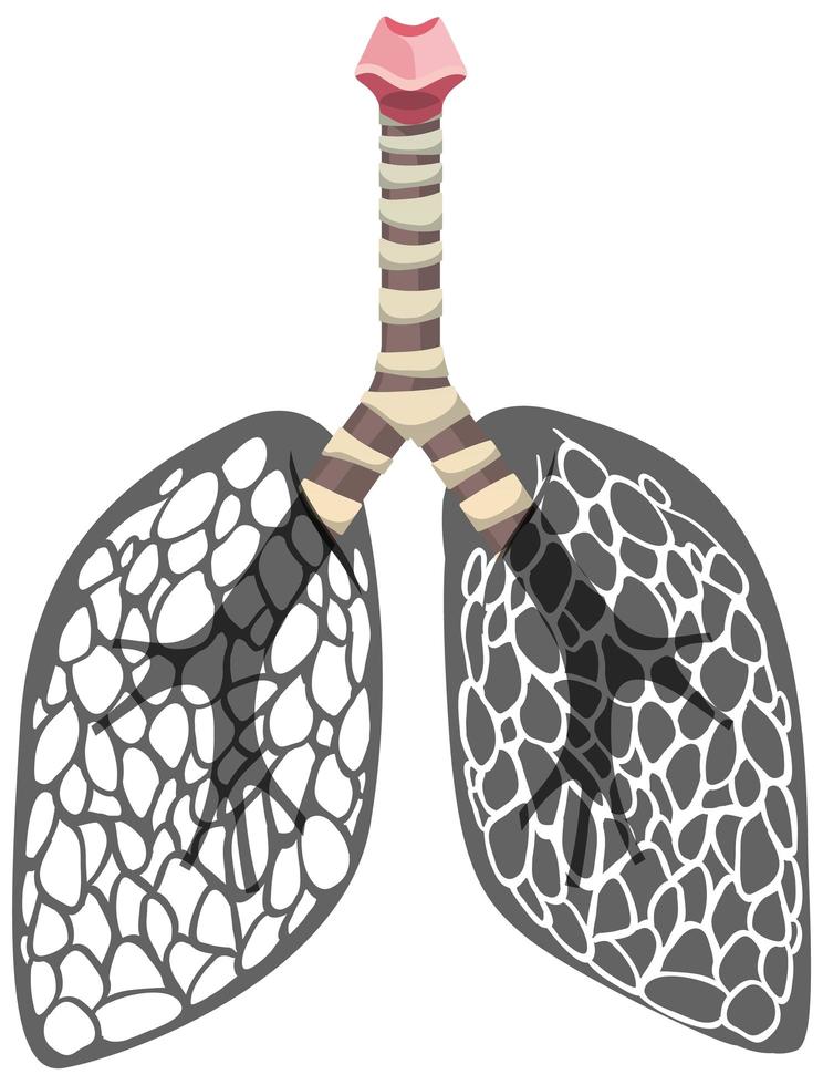 lungcancer-ikonen isolerad på vit bakgrund vektor