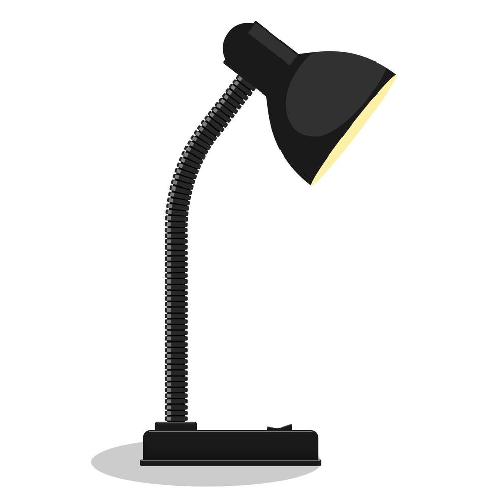 moderne schwarze tischlampenikone, flacher designstil. Schreibtischlampe. Vektor-Illustration. vektor