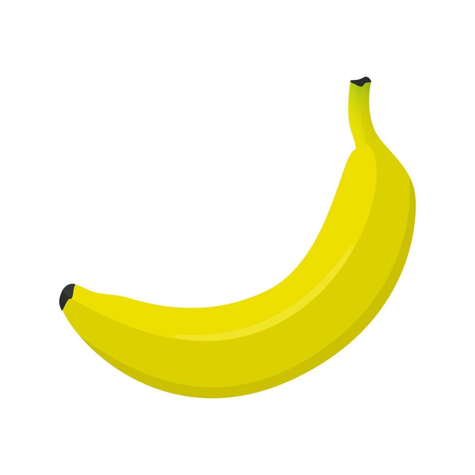 frische Banane isoliert auf weißem Hintergrund, Vektorillustration im flachen Stil. vektor