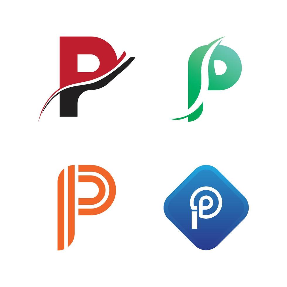 Buchstabe p Symbol Logo Design Illustration vektor