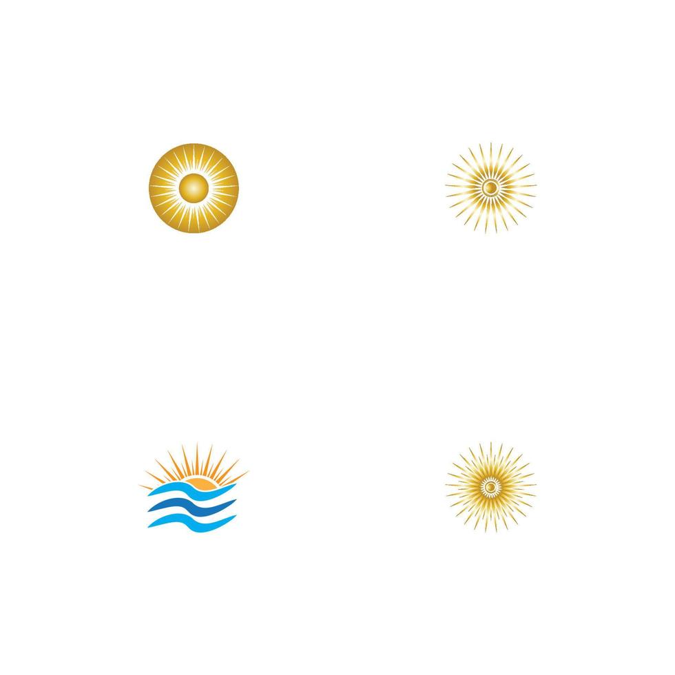 Sol logotyp och symbol ikon vektor