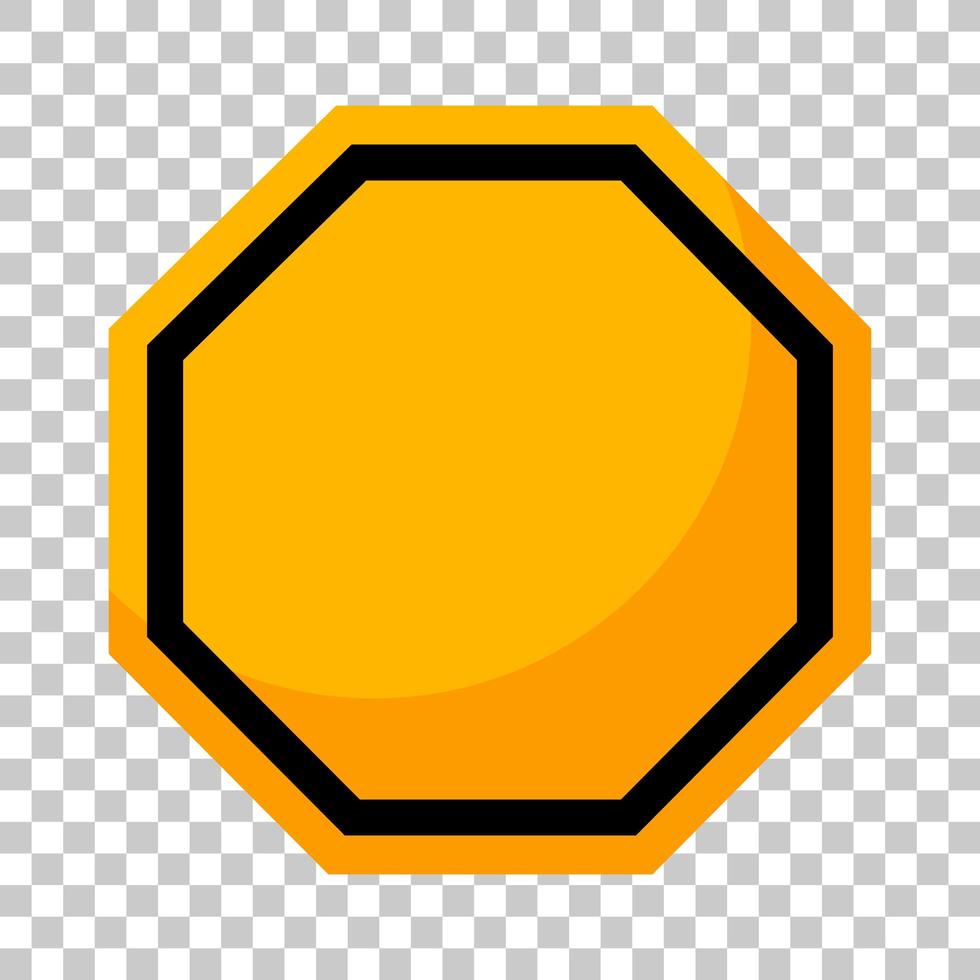 leeres gelbes Verkehrszeichen auf transparentem Hintergrund vektor