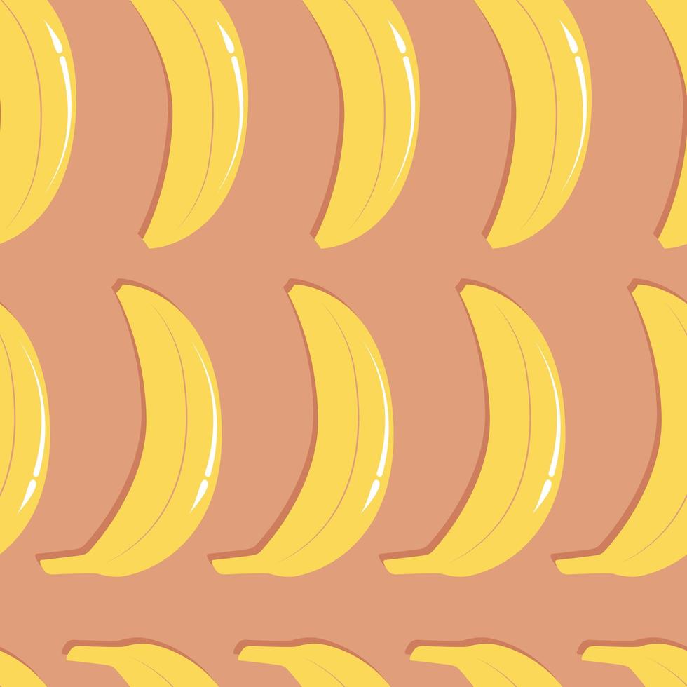 frukt seamless mönster, bananer med skugga vektor