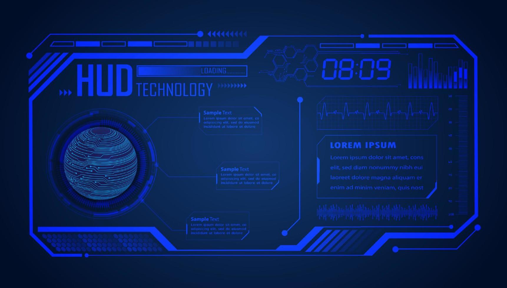 moderner hud-technologie-bildschirmhintergrund vektor