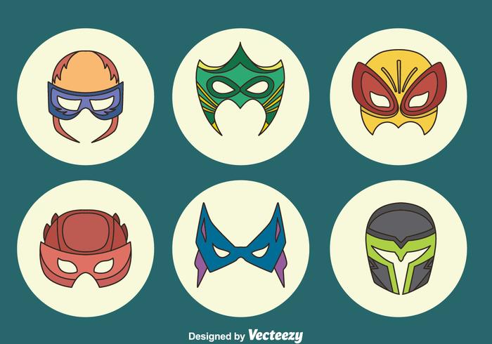 Große Superheld-Masken-Sammlung Vektor