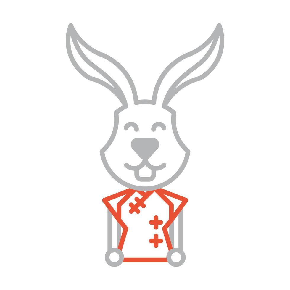 symbol mädchen kaninchen symbol neujahr vektor
