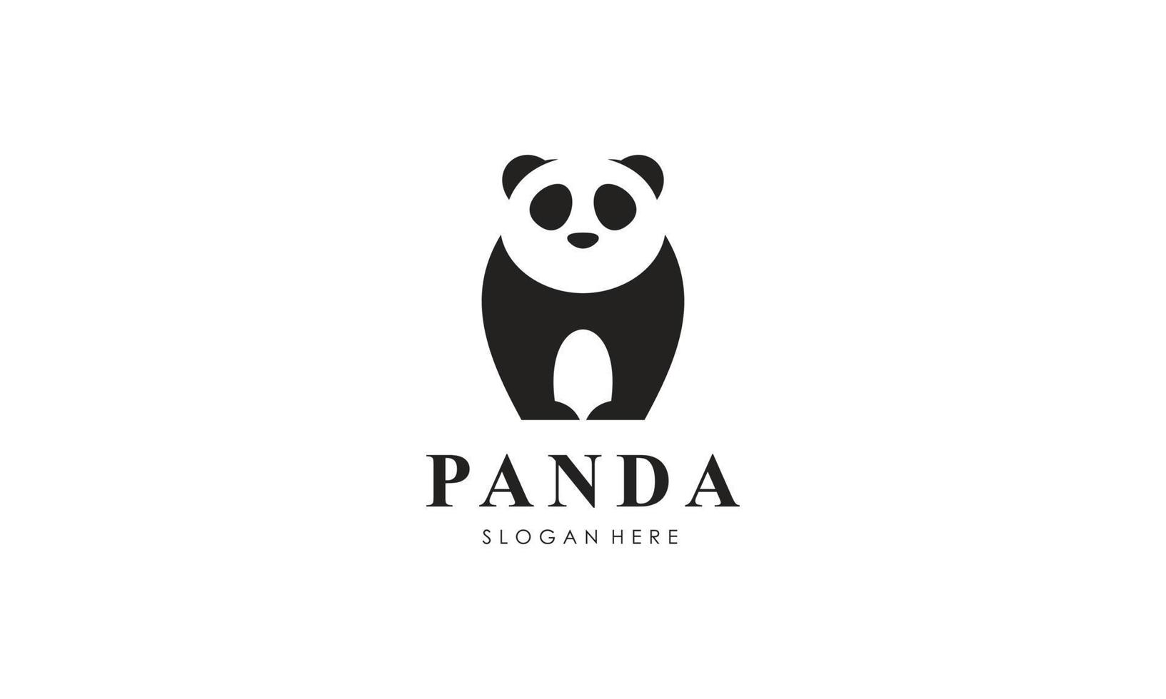 panda Björn silhuett logotyp design vektor mall