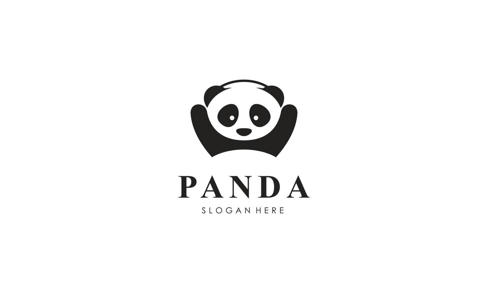 Panda-Bären-Silhouette-Logo-Design-Vektor-Vorlage vektor
