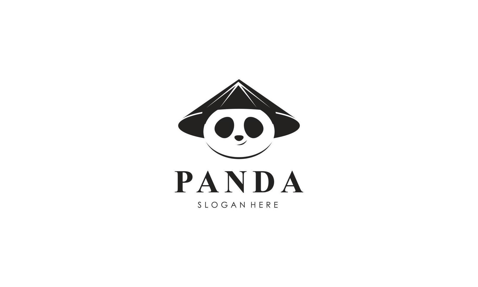 Panda-Bären-Silhouette-Logo-Design-Vektor-Vorlage vektor