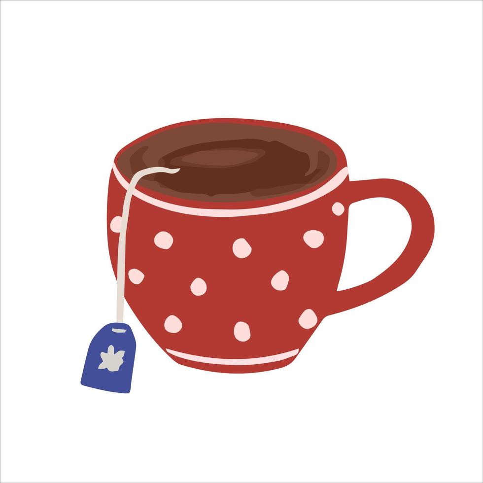 handgezeichnete, niedliche, isolierte Clip-Art-Illustration der gemütlichen Teetasse vektor