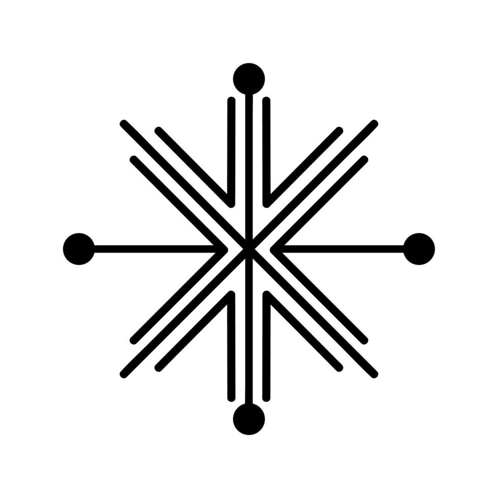 snöflinga dekorativ element. hand dragen snöflinga isolerat. vektor element för jul, ny år dekor