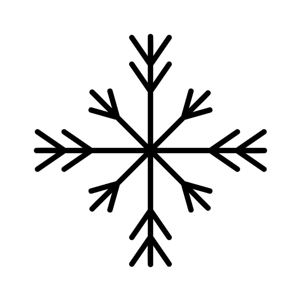 snöflinga dekorativ element. hand dragen snöflinga isolerat. vektor element för jul, ny år dekor