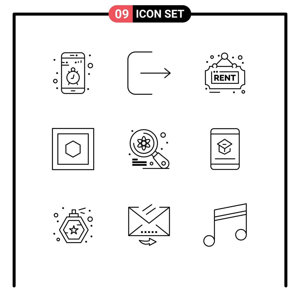 9 kreative Symbole moderne Zeichen und Symbole von imac Computer Estate sechs Seiten Hexagon editierbare Vektordesign-Elemente vektor