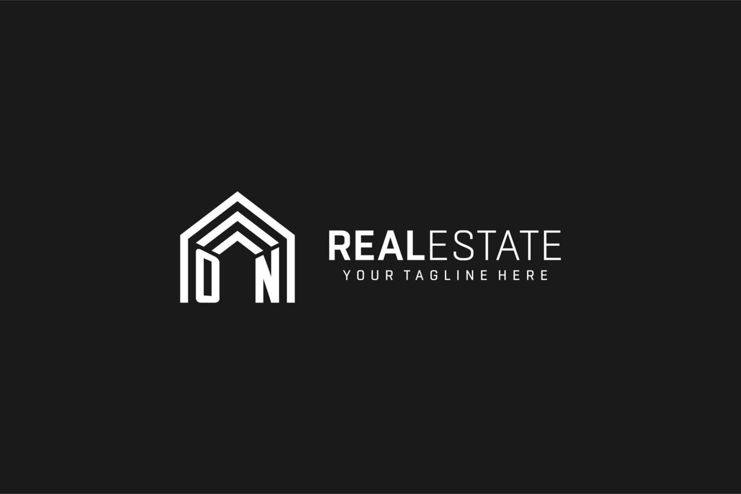 Brief auf Hausdachform-Logo, kreativer Immobilien-Monogramm-Logo-Stil vektor
