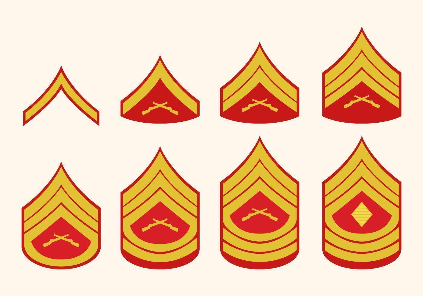 Flat Marine Corps Rang Vektoren