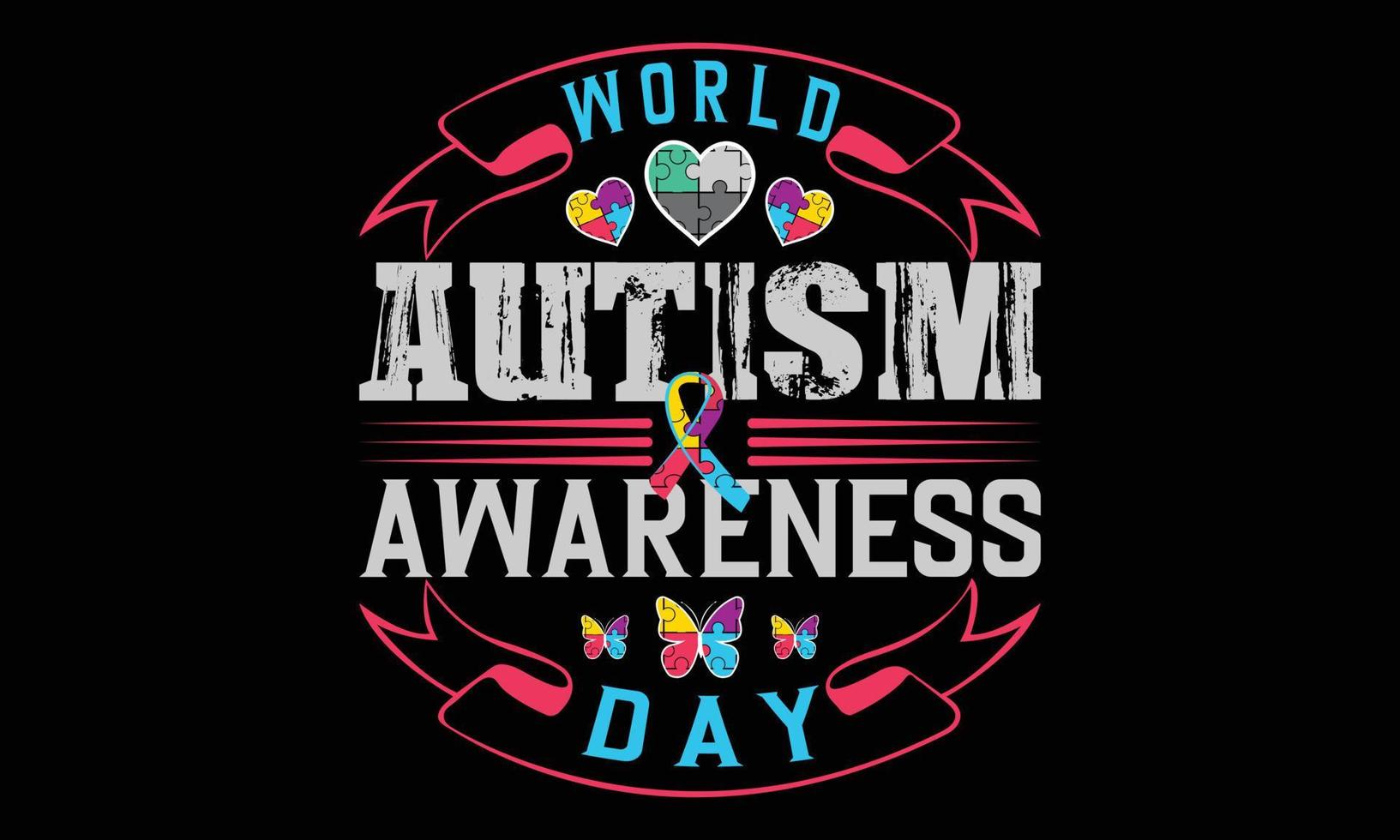 Happy Autism Awareness Day Typografie T-Shirt Design. motivierende Typografie-Autismus-T-Shirt kreative Kinder und Typografiethema-Vektorillustration. vektor