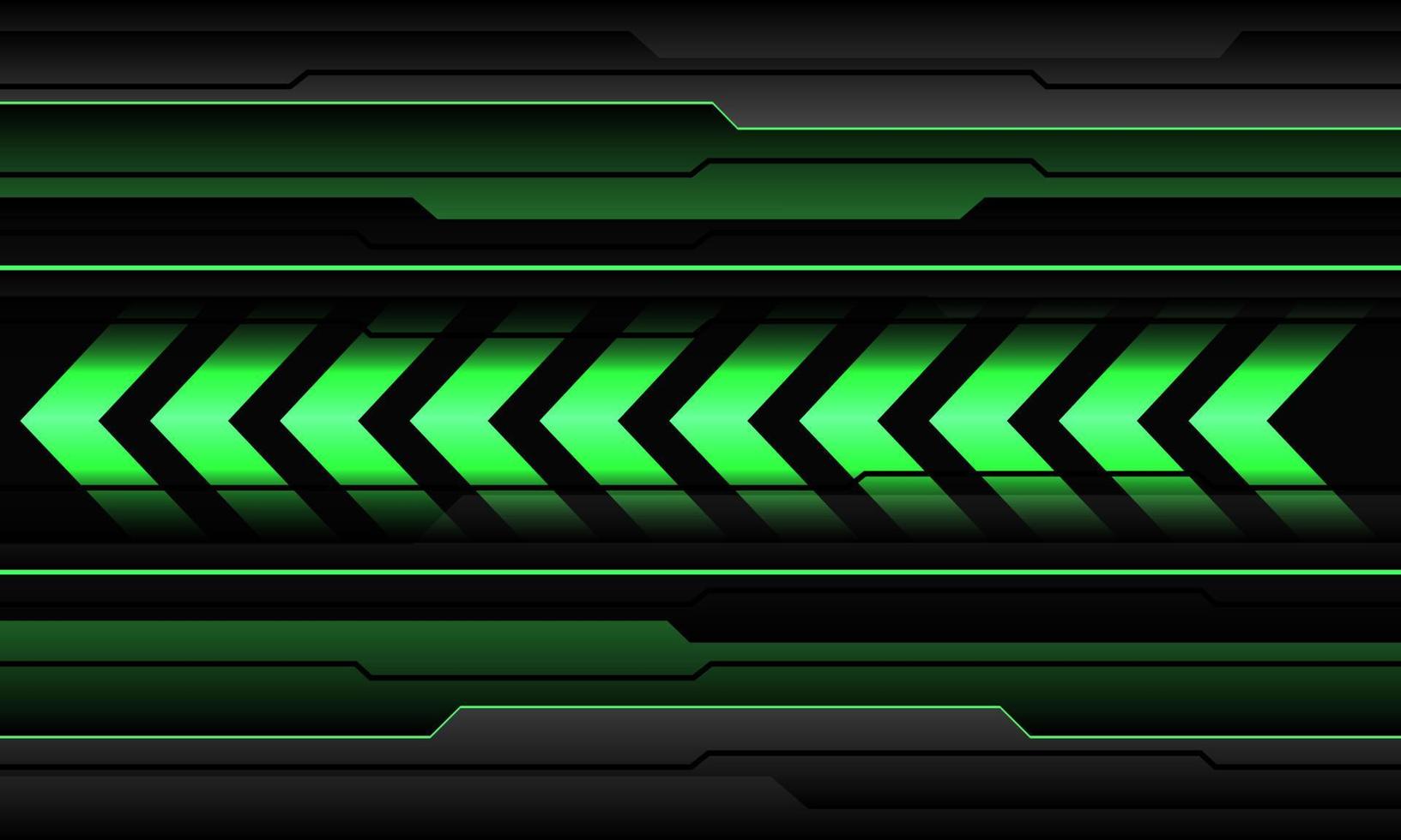 abstrakter grüner Pfeil Richtung schwarz metallisch Cyber geometrisches Design moderne futuristische Technologie Hintergrundvektor vektor