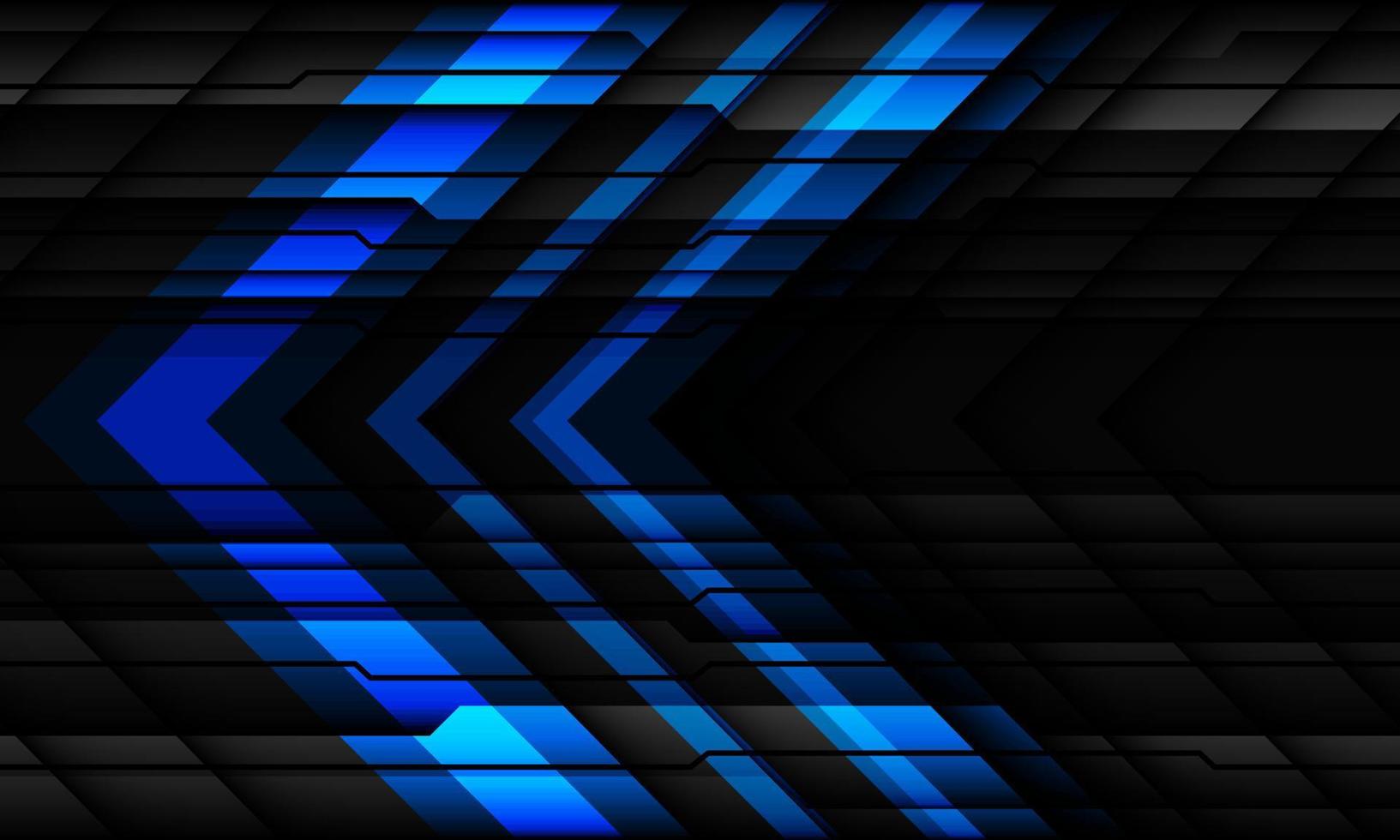 abstrakter blauer Pfeil Richtung schwarz metallisch Cyber geometrisches Design moderne futuristische Technologie Hintergrundvektor vektor