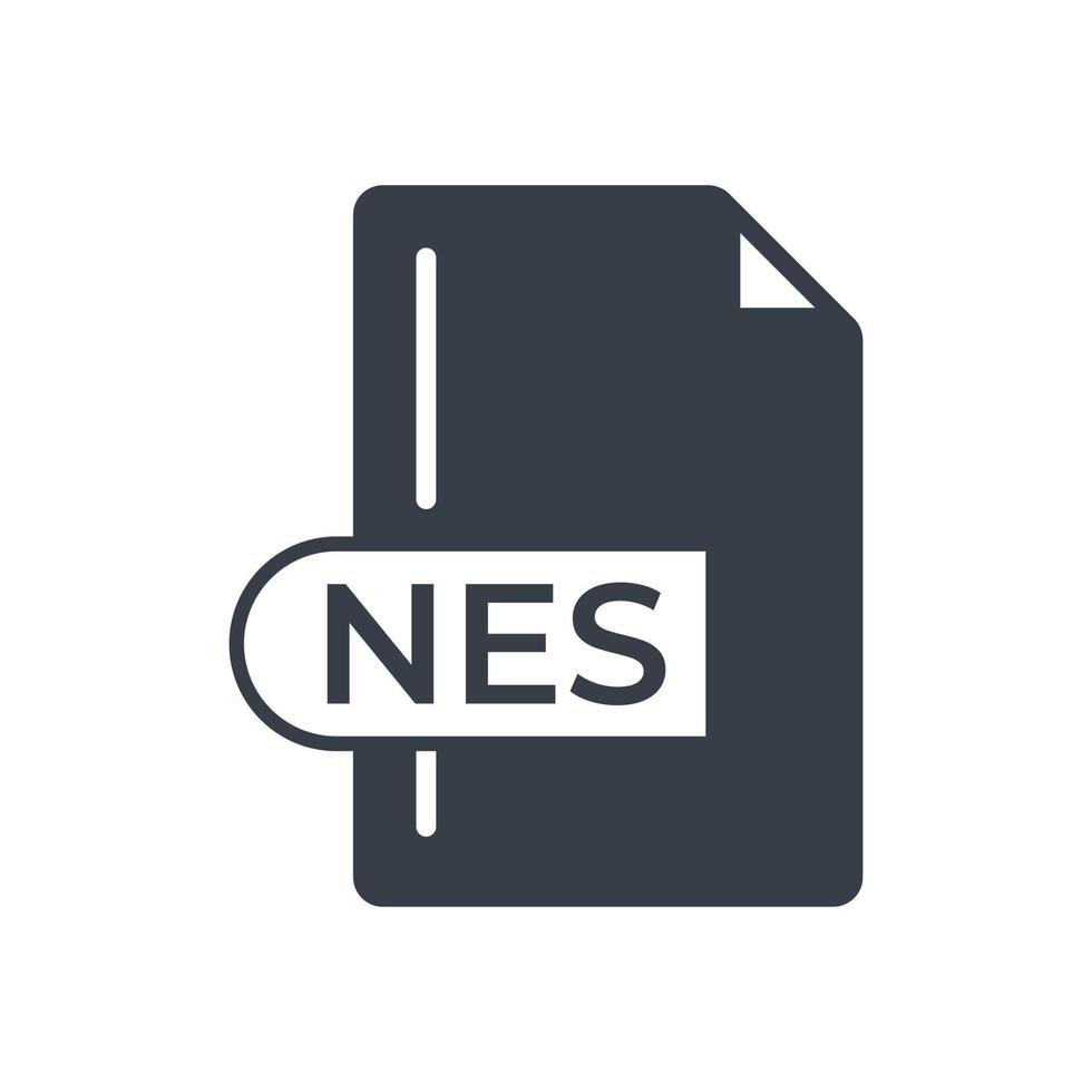 nes-Dateiformat-Symbol. nes Erweiterung gefülltes Symbol. vektor