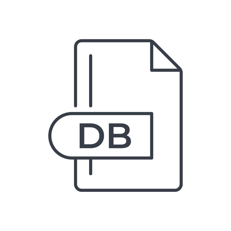 db ikon. db fil formatera förlängning linje ikon. vektor