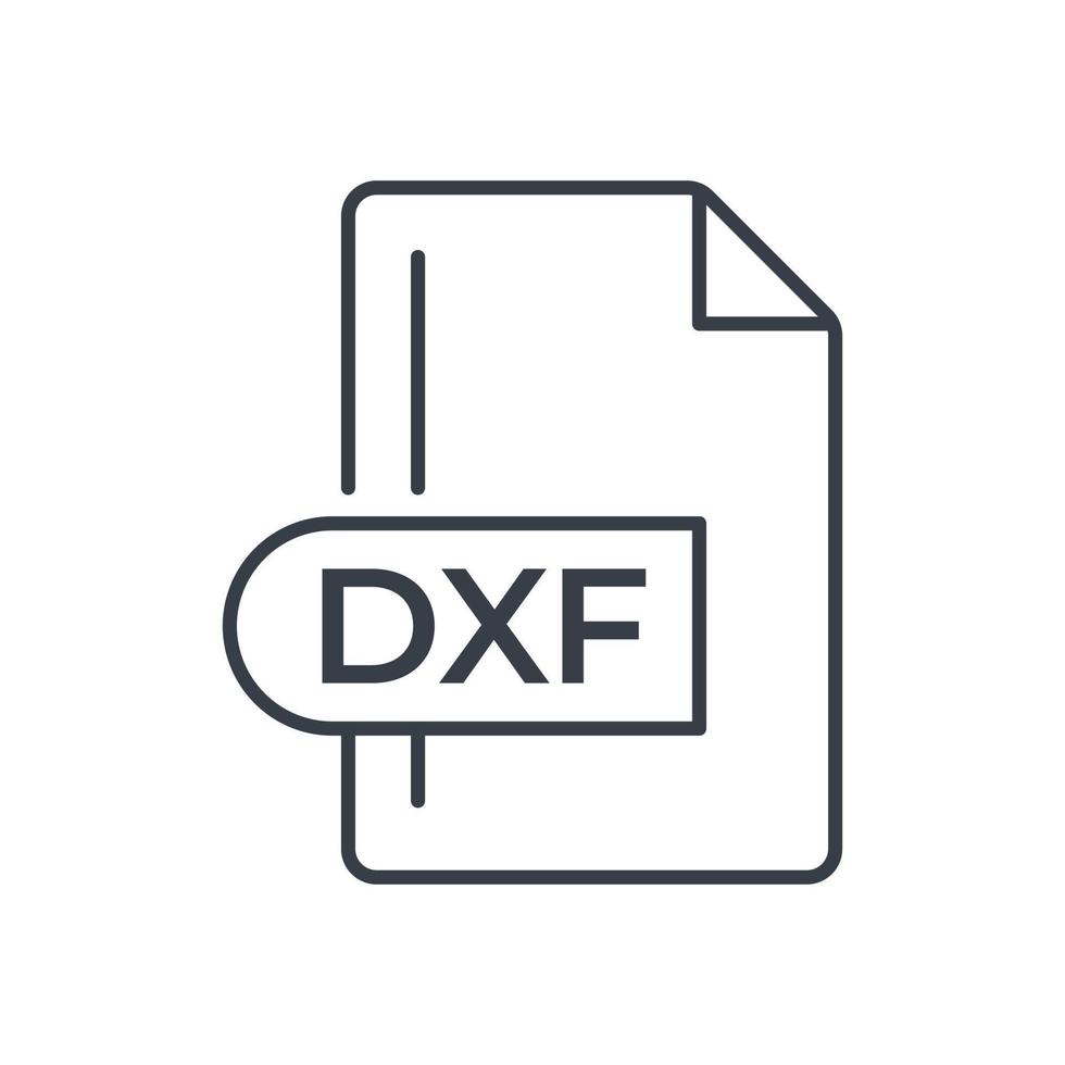 dxf-Dateiformat-Symbol. dxf-Erweiterungsliniensymbol. vektor