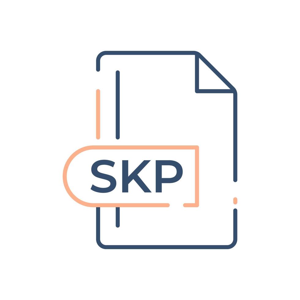 skp-Dateiformat-Symbol. Symbol für die skp-Erweiterungslinie. vektor