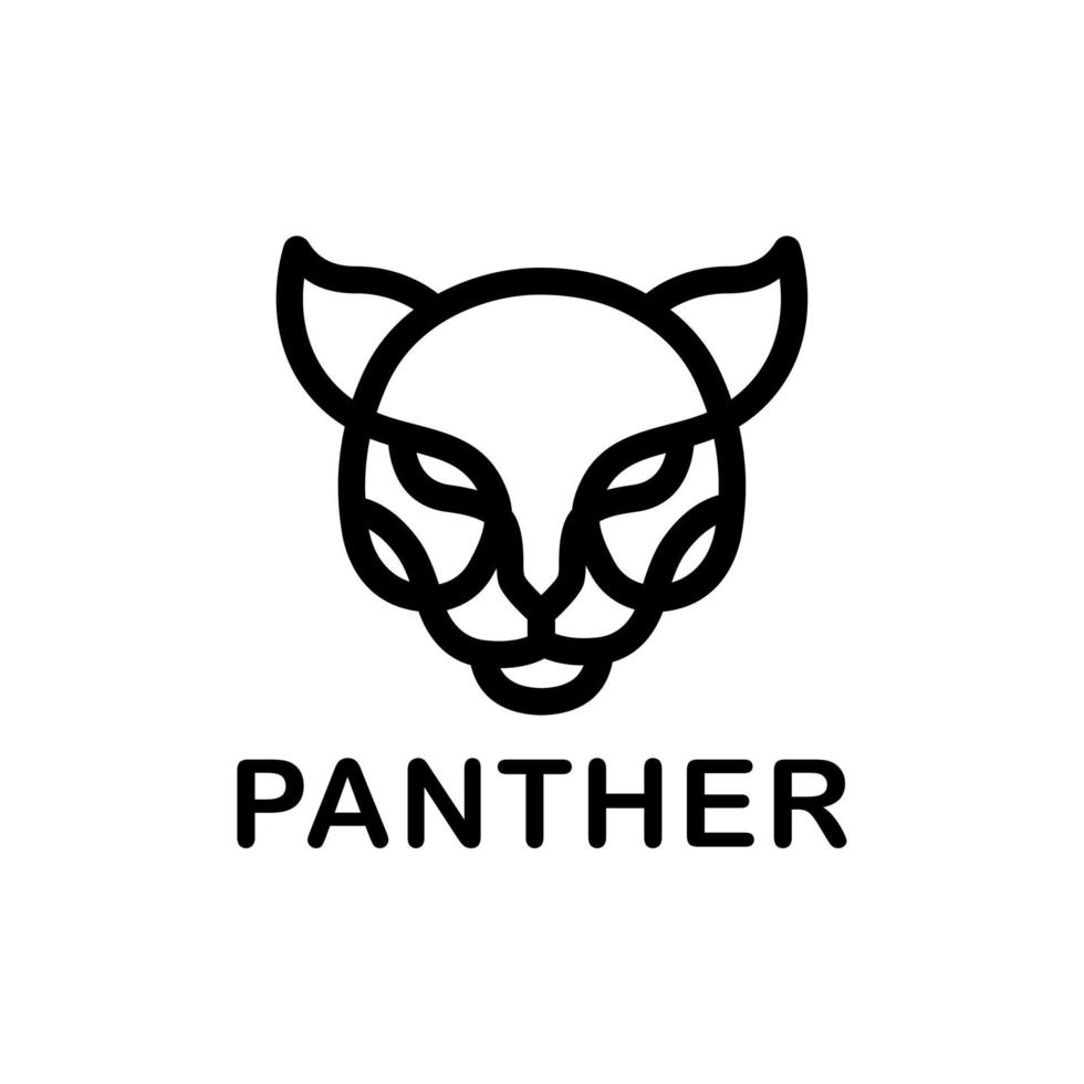 Pantherkopf Umriss Vektor-Logo vektor