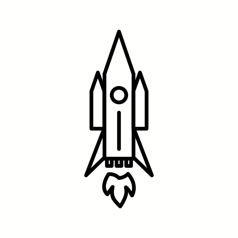 Einzigartiges Raketen-II-Vektorliniensymbol vektor