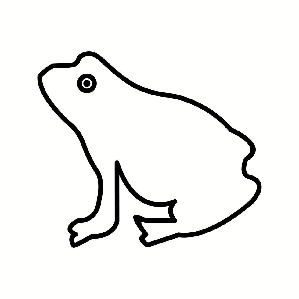 Einzigartiges Symbol für die Froschvektorlinie vektor