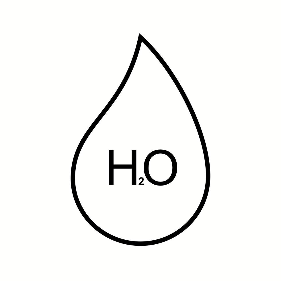 einzigartiges h2o-Vektorliniensymbol vektor