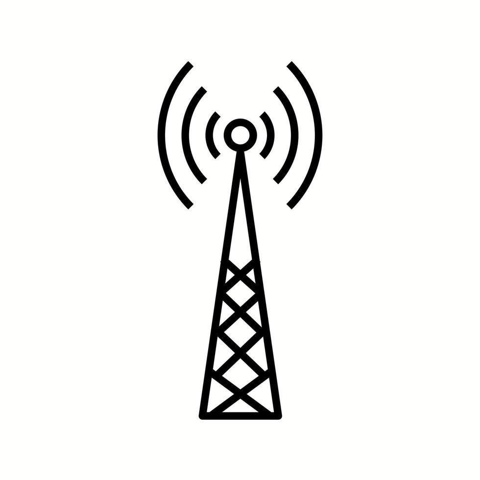 Einzigartiges Symbol für die Vektorlinie des Telekommunikationsturms vektor