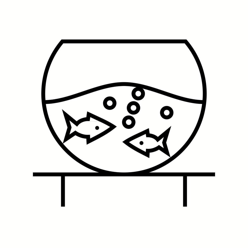 Einzigartiges Fischglas-Vektorliniensymbol vektor