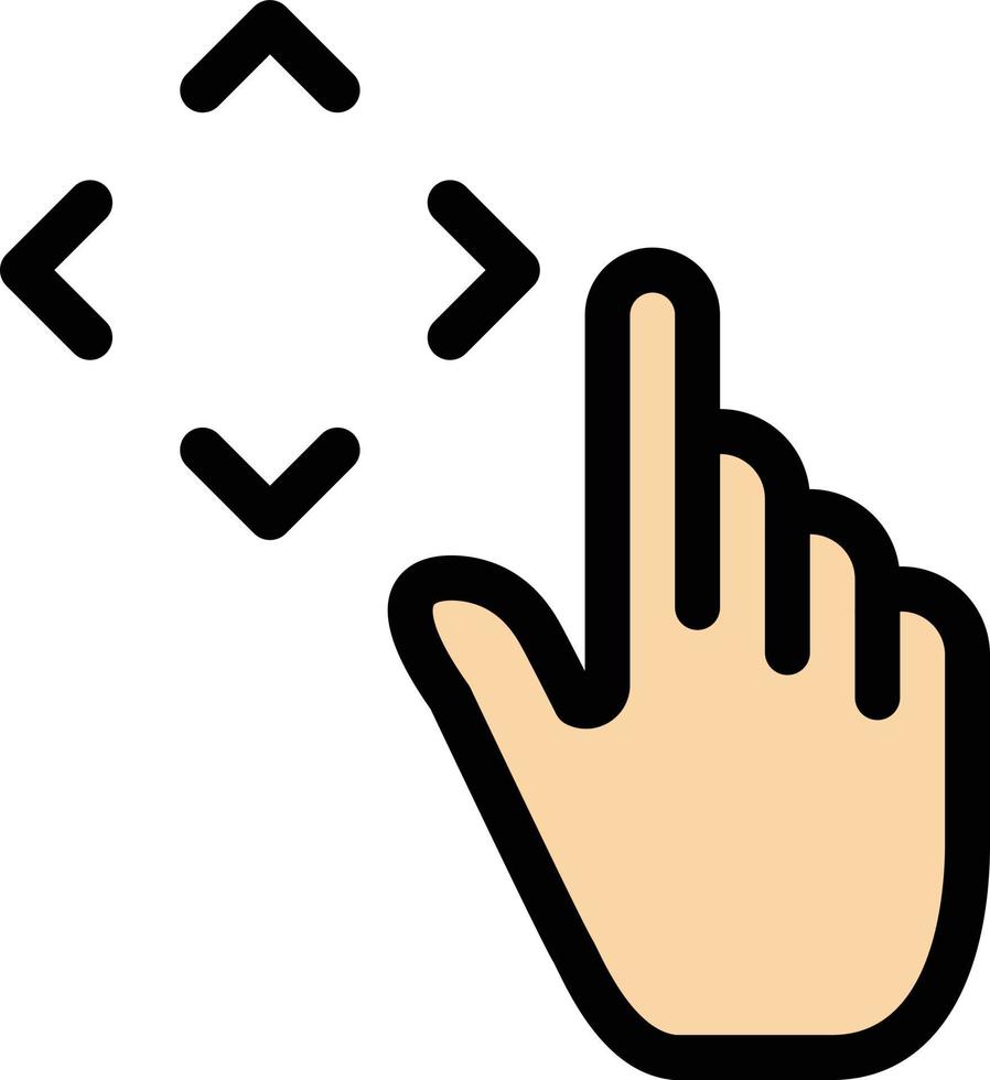 finger upp gester flytta platt Färg ikon vektor ikon baner mall