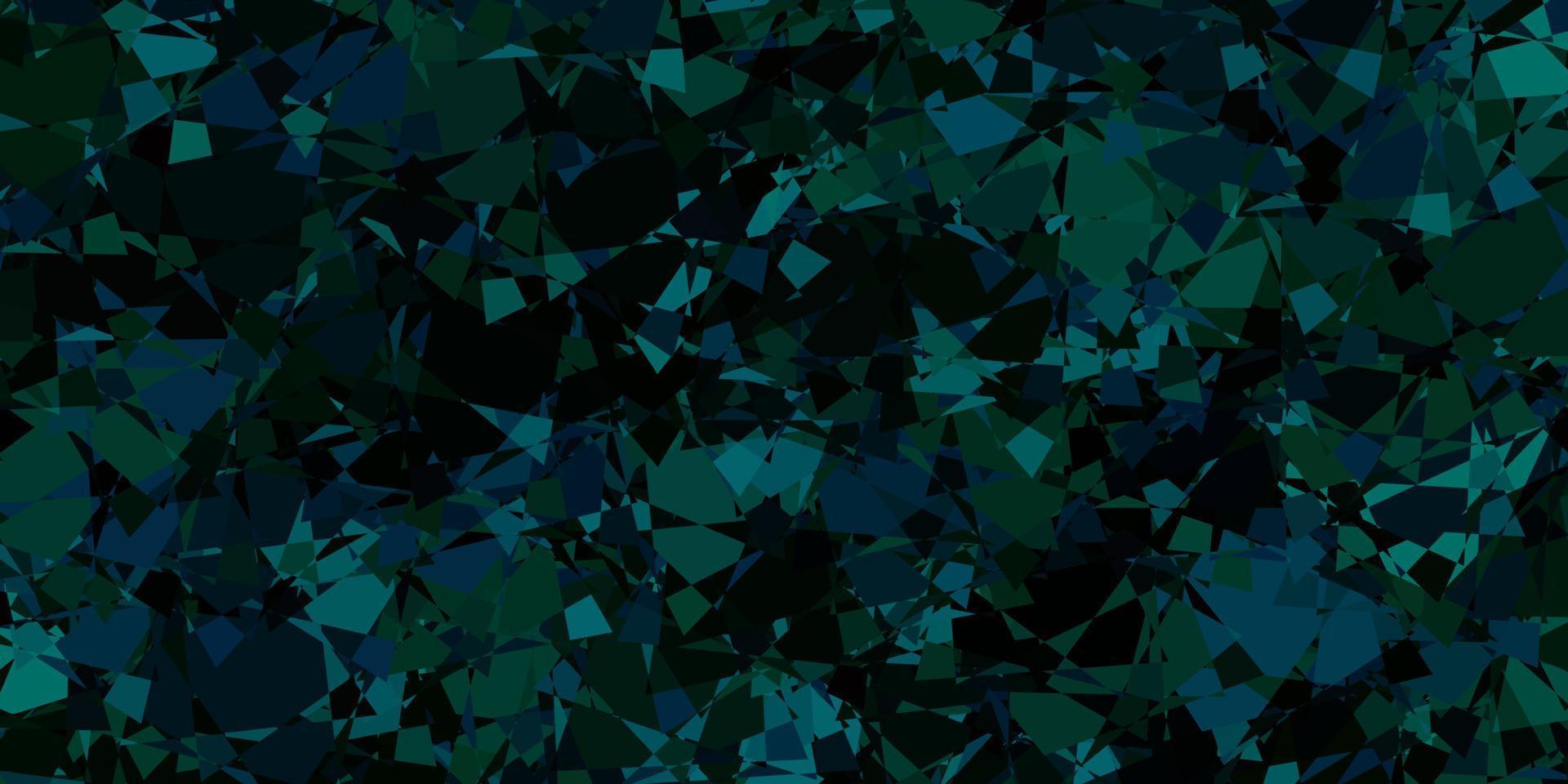 mörkgrön vektorbakgrund med trianglar, linjer. vektor