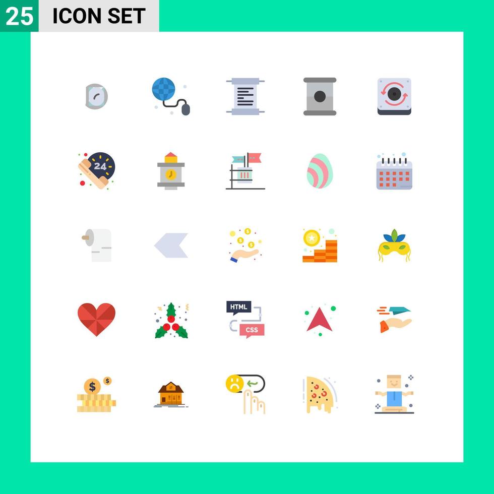 mobile schnittstelle flacher farbsatz von 25 piktogrammen von anruftonempfang lautsprecher spam editierbare vektordesignelemente vektor