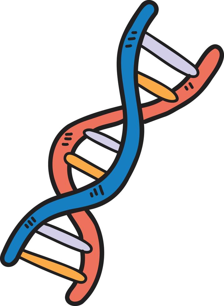 handgezeichnete gene und dna-illustration vektor