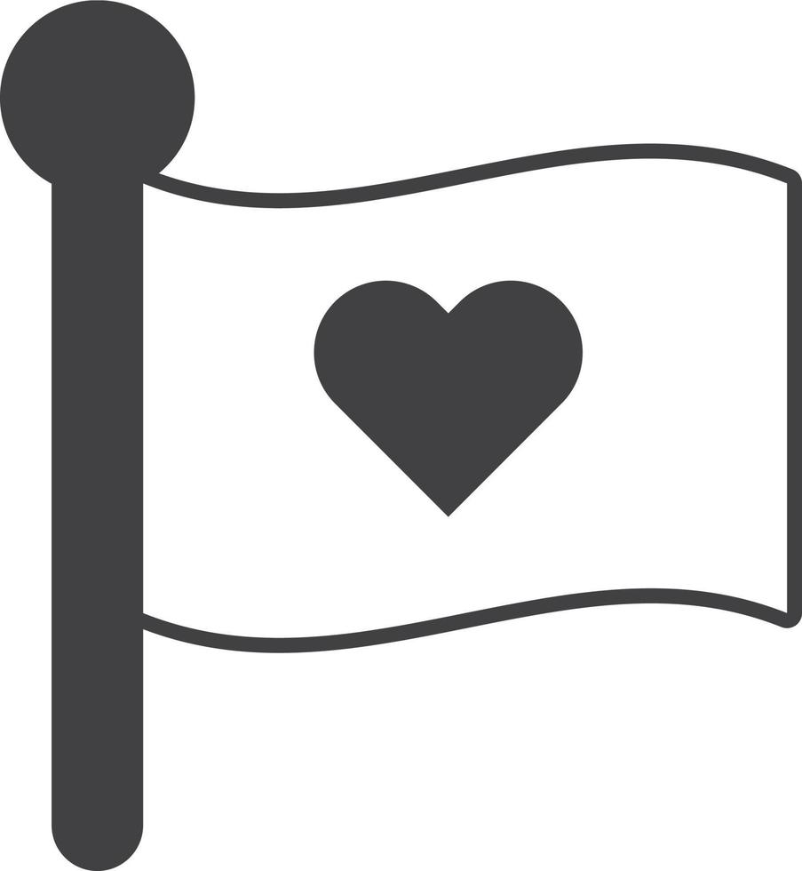 flagga och hjärta illustration i minimal stil vektor