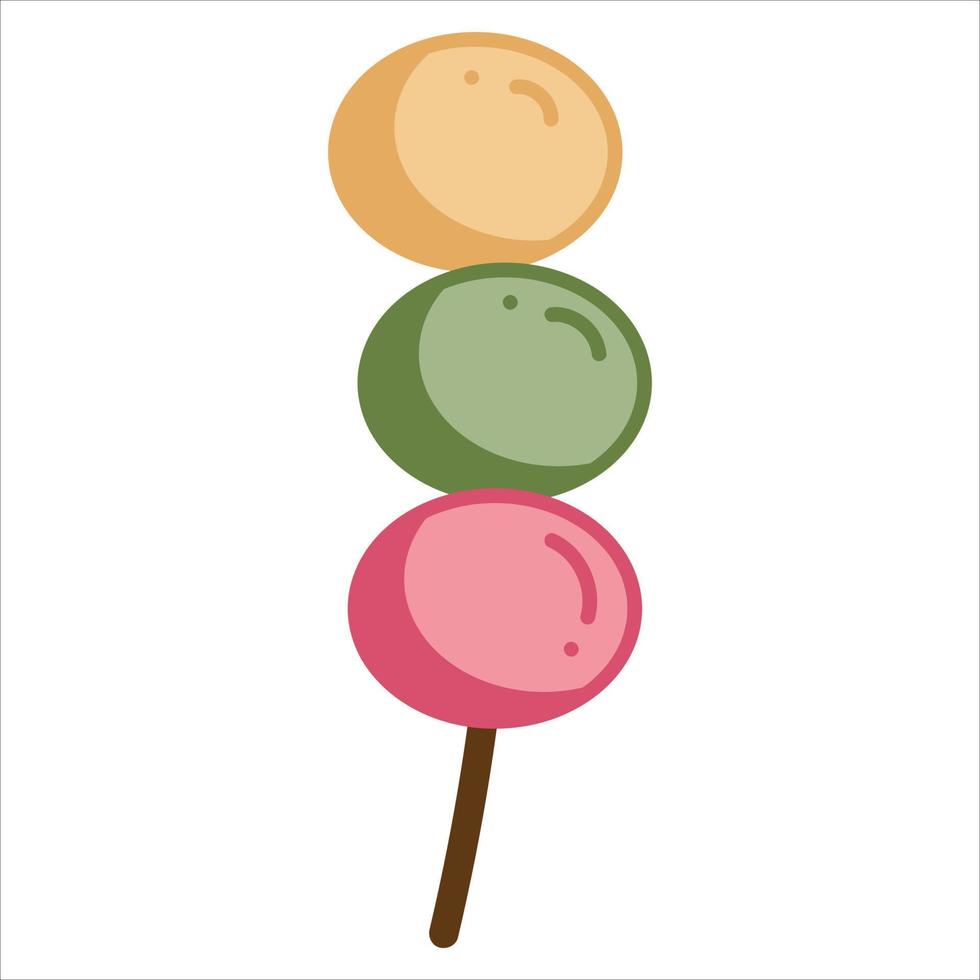 dango single doodle3. süß japanisch süß. Gekritzel-Cartoon-Illustration. vektor