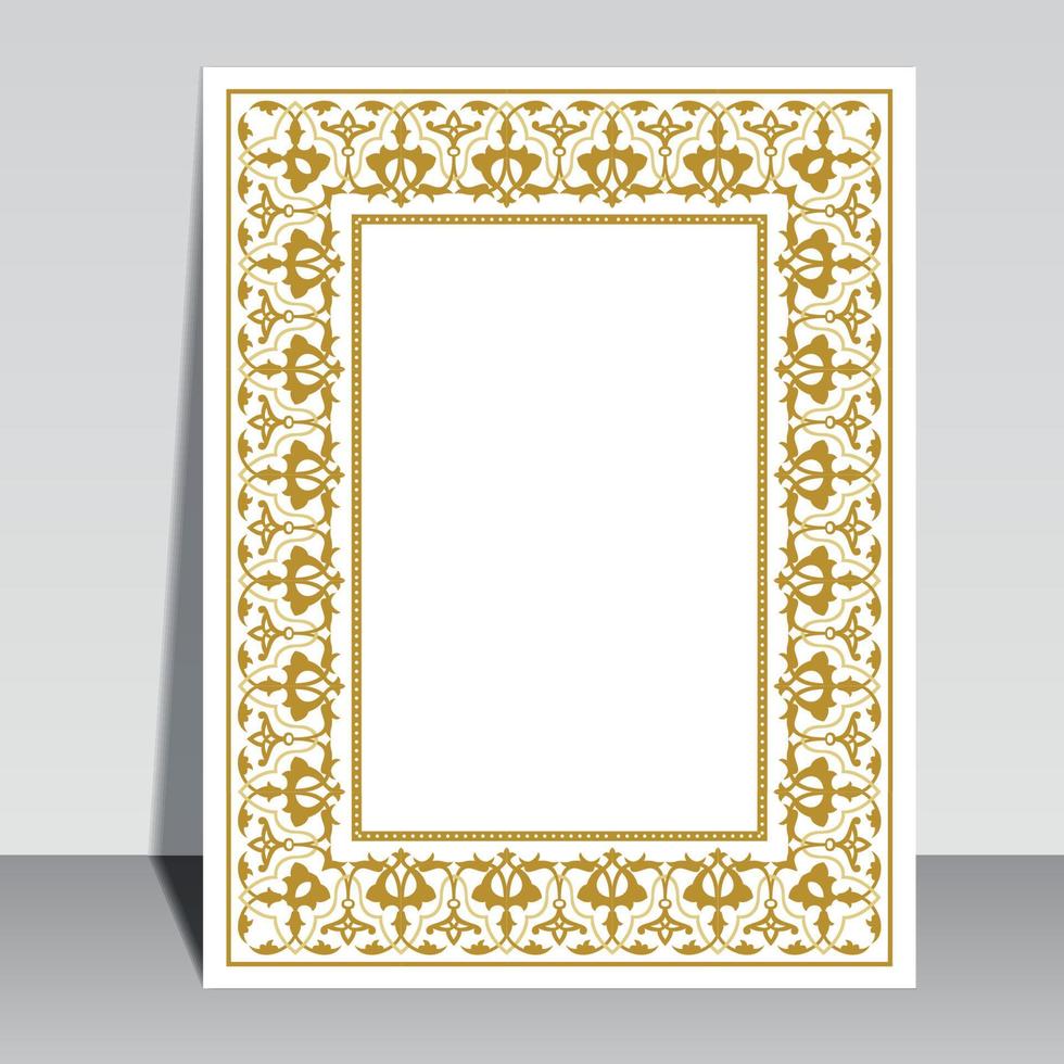 arabischer rahmenrand, koran-cover-design vektor