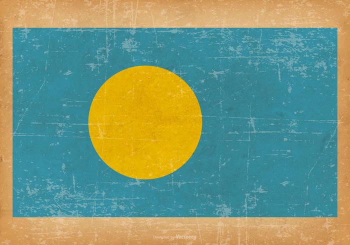 Grunge Flagga av Palau vektor