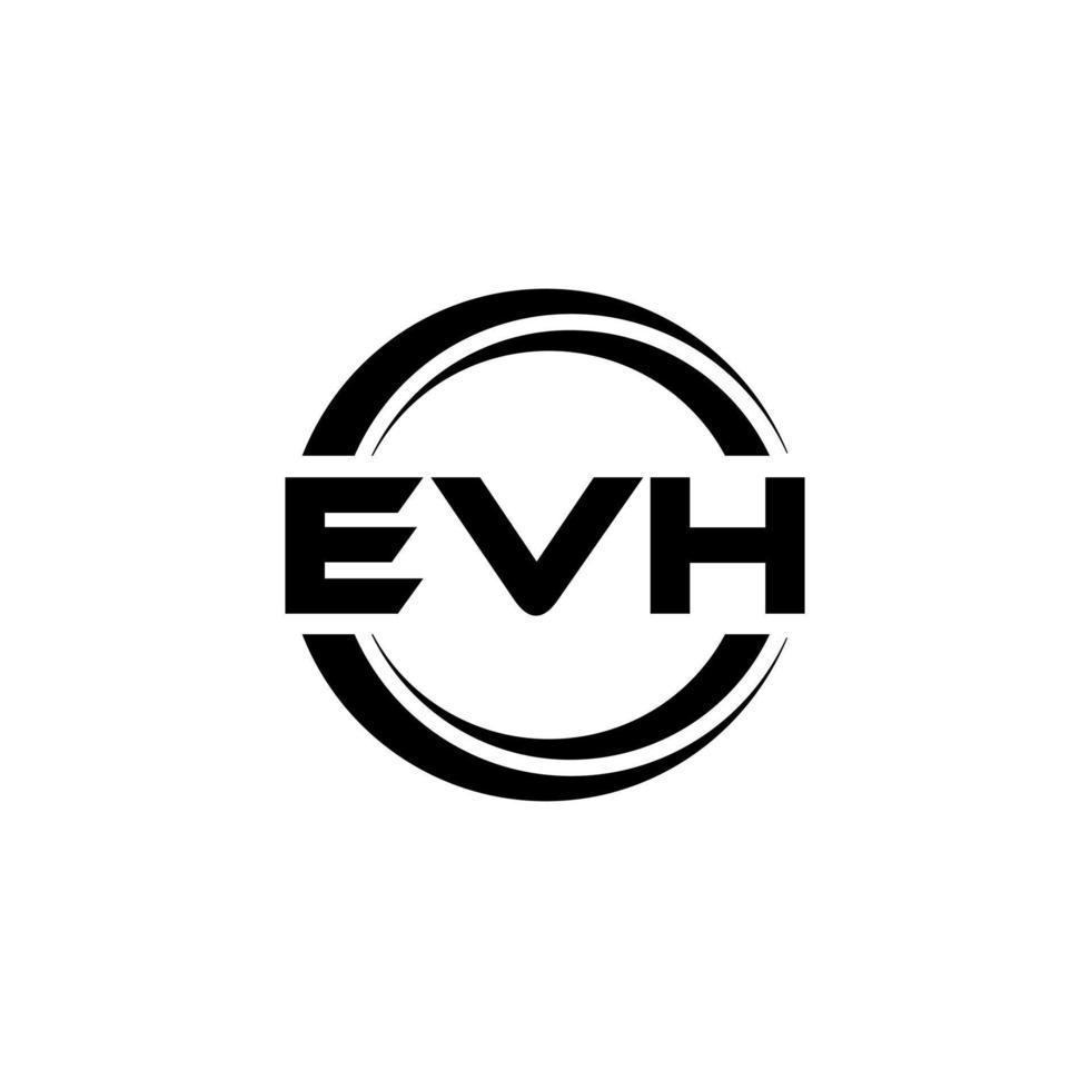 evh brev logotyp design i illustration. vektor logotyp, kalligrafi mönster för logotyp, affisch, inbjudan, etc.