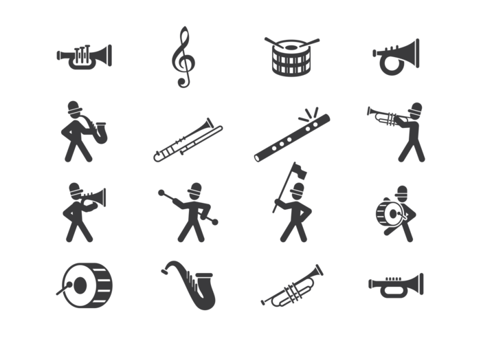 Marching Band Icons Vektor