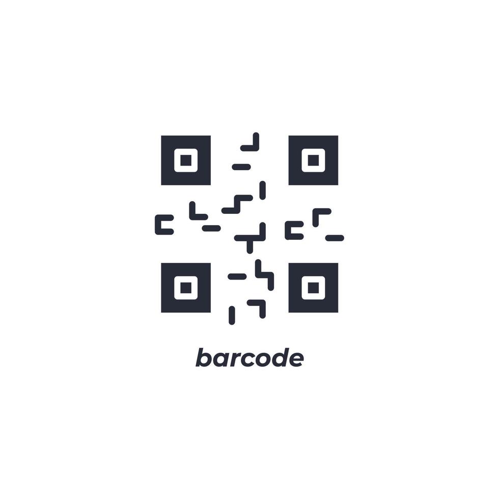 Vektor-Zeichen-Barcode-Symbol ist auf einem weißen Hintergrund isoliert. Symbolfarbe editierbar. vektor