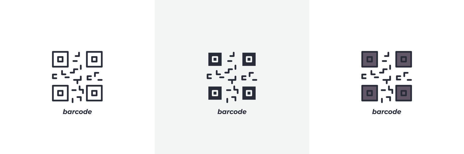 Barcode-Symbol. Linie, solider und gefüllter Umriss bunte Version, Umriss und gefülltes Vektorzeichen. ideensymbol, logoillustration. Vektorgrafiken vektor