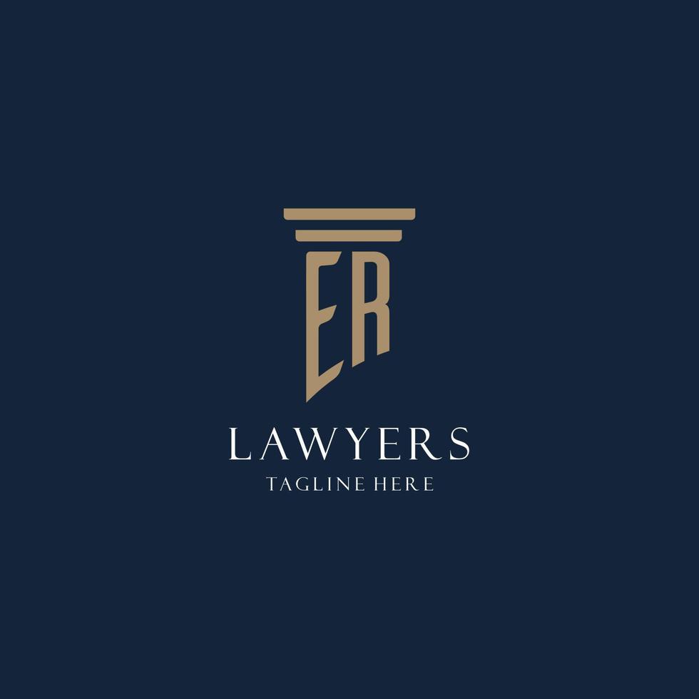 er första monogram logotyp för lag kontor, advokat, förespråkare med pelare stil vektor