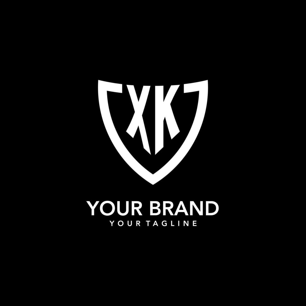 xk monogram första logotyp med rena modern skydda ikon design vektor