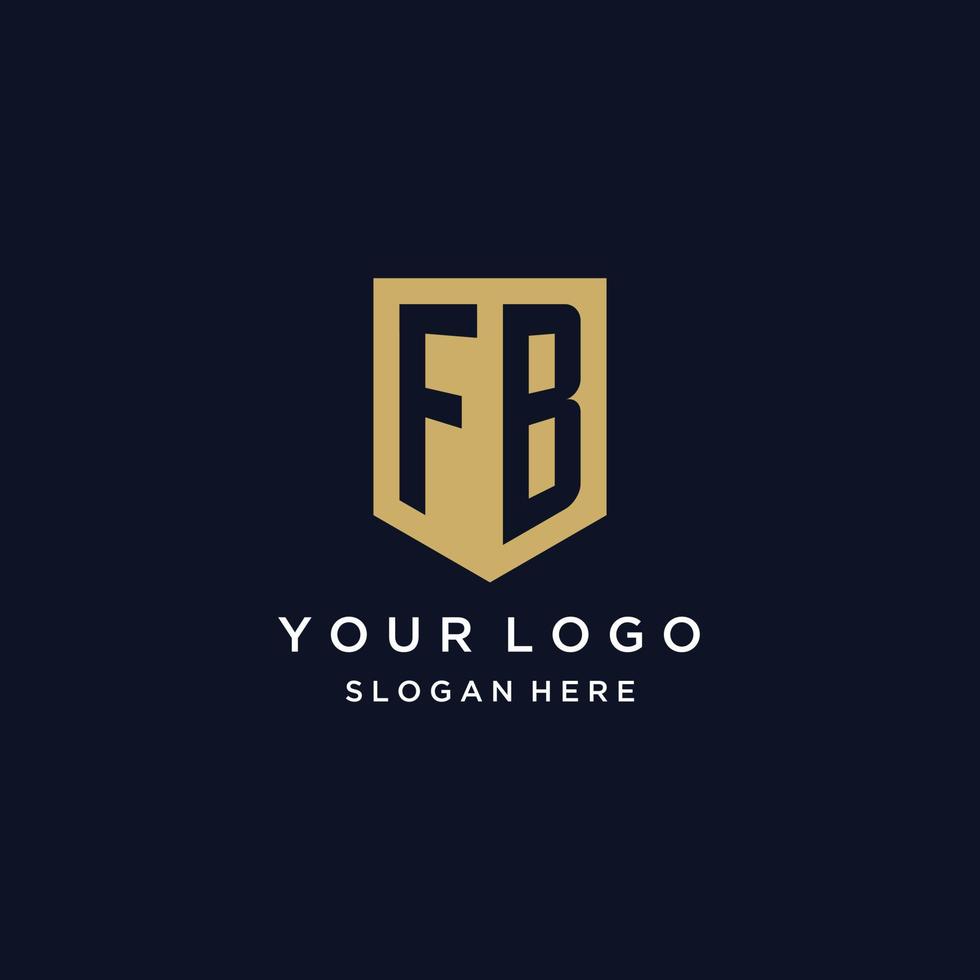 fb monogram initialer logotyp design med skydda ikon vektor