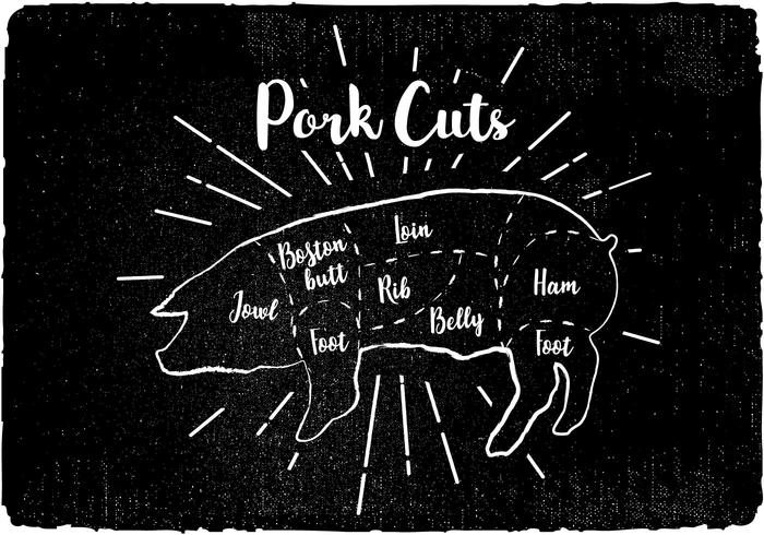 Schweinefleisch schneidet Diagramm Vektor