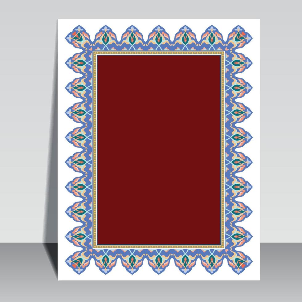 islamic bok omslag design, arabicum ram gräns. vektor
