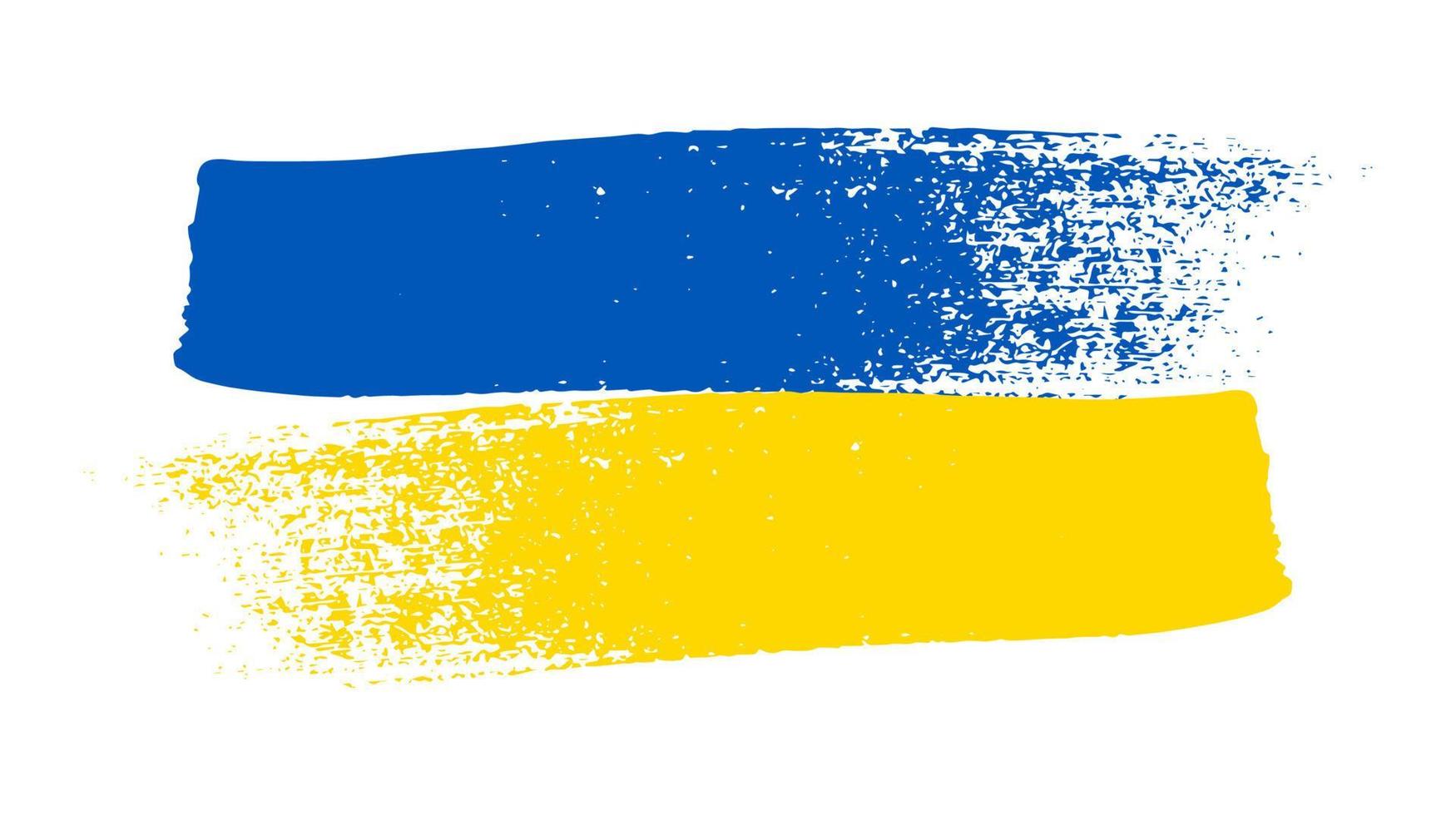 ukrainska nationell flagga i grunge stil. målad med en borsta stroke flagga av ukraina. vektor illustration